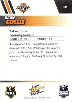 2008 Select NRL Champions #185 Dean Collis Back